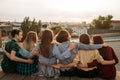 Friends youth unity leisure support diversity Royalty Free Stock Photo