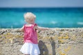 Back view of a girl looking to the sea Royalty Free Stock Photo