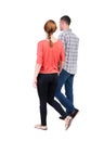 Back view going couple. Royalty Free Stock Photo