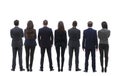 Back view group of business people. Rear view. Isolated over white background.