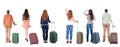 Back view of group with suitcase Royalty Free Stock Photo