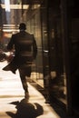 Back view of a handsome black man Businessman running away Royalty Free Stock Photo