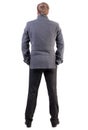 Back view of handsome business man in coat