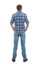 Back view of man in jeans. Royalty Free Stock Photo