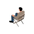 Man In Portable Chair Illustration