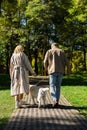 Back view of mature couple walking Royalty Free Stock Photo