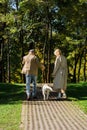 Back view of mature couple walking Royalty Free Stock Photo