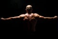 Back View OF A Muscular Man Praying