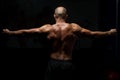 Back View OF A Muscular Man Praying