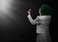 Back view of muslim woman praying Royalty Free Stock Photo