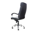 View of office chair from black leather. Isolated Royalty Free Stock Photo