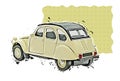 An epic back Citroen 2CV car illustration Royalty Free Stock Photo