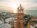 Back view of our Lady of Guadalupe church in Puerto Vallarta, Jalisco, Mexico at sunset Royalty Free Stock Photo