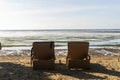 Back view of a pair of lounge chairs Royalty Free Stock Photo