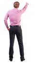 Back view of pointing young business men in pink shirt Royalty Free Stock Photo