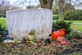 Back view of single grave stone