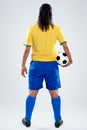 Back view soccer man