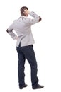 Back view of standing business man