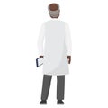 Back view of standing doctor man