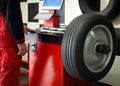 Tire balancing machine