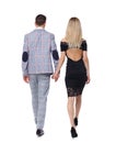 Back view going couple. Royalty Free Stock Photo