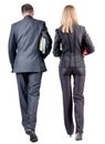 Back view of walking business team Royalty Free Stock Photo