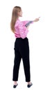 Back view of walking business woman . Royalty Free Stock Photo