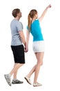 Back view of walking young couple Royalty Free Stock Photo