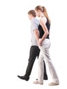 Back view of walking young couple Royalty Free Stock Photo