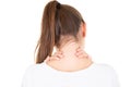 Back view woman have neck and shoulder pain Royalty Free Stock Photo