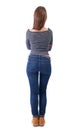 Back view of a woman in jeans