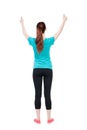 Back view of woman thumbs up. Royalty Free Stock Photo