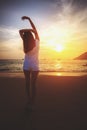 Young asia woman on beach Royalty Free Stock Photo