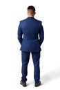 Back View Of Young Businessman Over White Studio Background Royalty Free Stock Photo