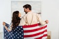 Back view of young couple smiling Royalty Free Stock Photo