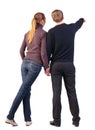 Back view of young couple