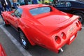 Back Vintage Chevrolet Corvette, red car, Ploiesti