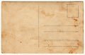 Back of a vintage photo - postcard. Rich stain and paper details. Can be used as background Royalty Free Stock Photo