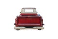 The back of a vintage red pickup truck,isolated on white background with clipping path Royalty Free Stock Photo