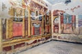 Oplontis Villa of Poppea - Salon used as a living room, with precious pictorial decorations. Royalty Free Stock Photo