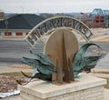 Back of Leavenworth Kansas Welcome Sign Centennial Bridge