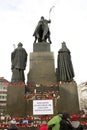 Back of the Wenceslas monument with candles