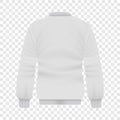 Back of white baseball jacket mockup