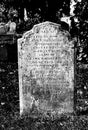 Black and white grave headstone