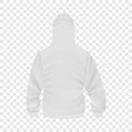 Back of white hoodie mockup, realistic style