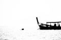 Back and White Picture - Fishing boat in the sea