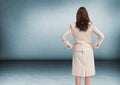 Back of Woman Looking at vignette Royalty Free Stock Photo