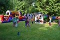 Back yard bouncy castle Royalty Free Stock Photo