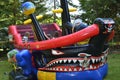 Back yard bouncy castle Royalty Free Stock Photo