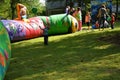 Back yard bouncy castle Royalty Free Stock Photo